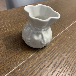 Lovely little White Porcelain Vase Made in W. Germany 2 7/8” Tall 2 5/8” Rim-Rim